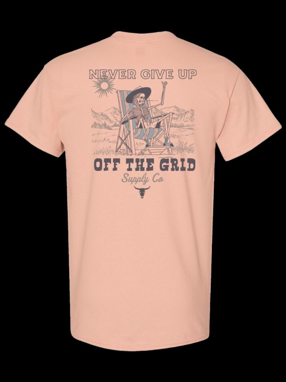 Off The Grid Surplus Never Give Up Tee - Dusty Rose
